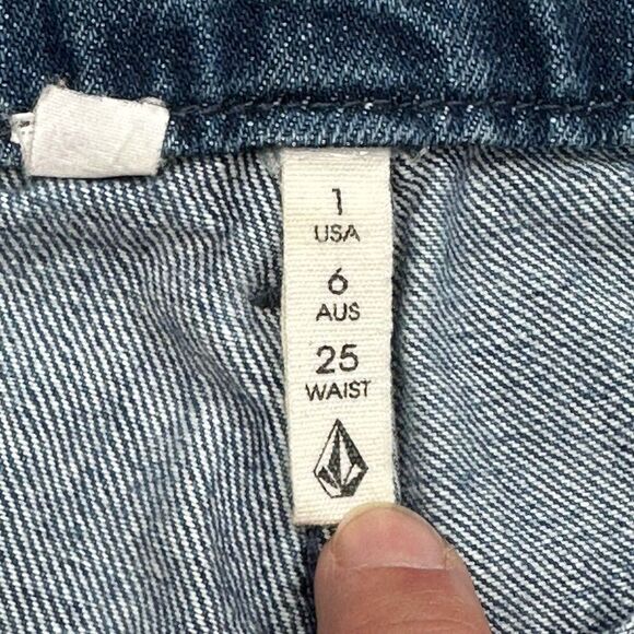 Vintage 90s Volcom Wide Leg Flare High Rise Flare Denim Jeans Women’s Size 1 - Picture 4 of 16